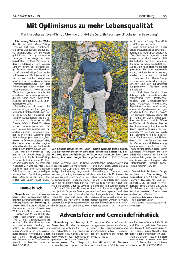Artikel aus dem Friesländer Boten vom 24.11.2018