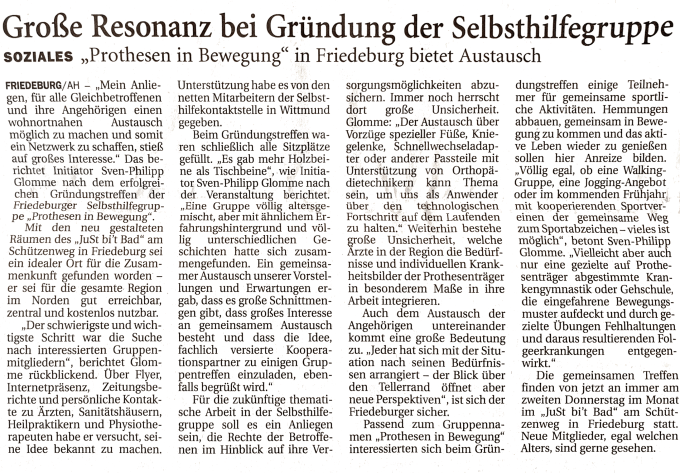 Große Resonanz bei Gründung der Selbsthilfegruppe